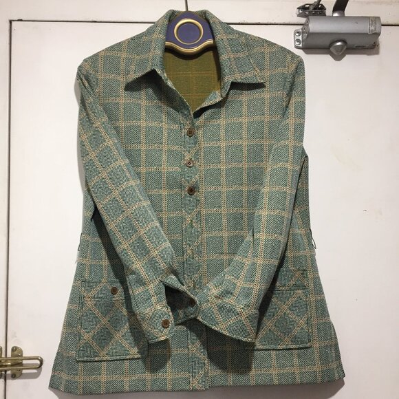 VINTAGE PLAID BELTED PANTSUITS SIZE S/M - Picture 3 of 11